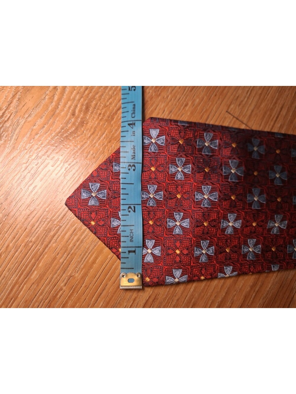 Robert Talbott Best of Class Silk Tie Red Geometric Wide - Picture 8 of 8